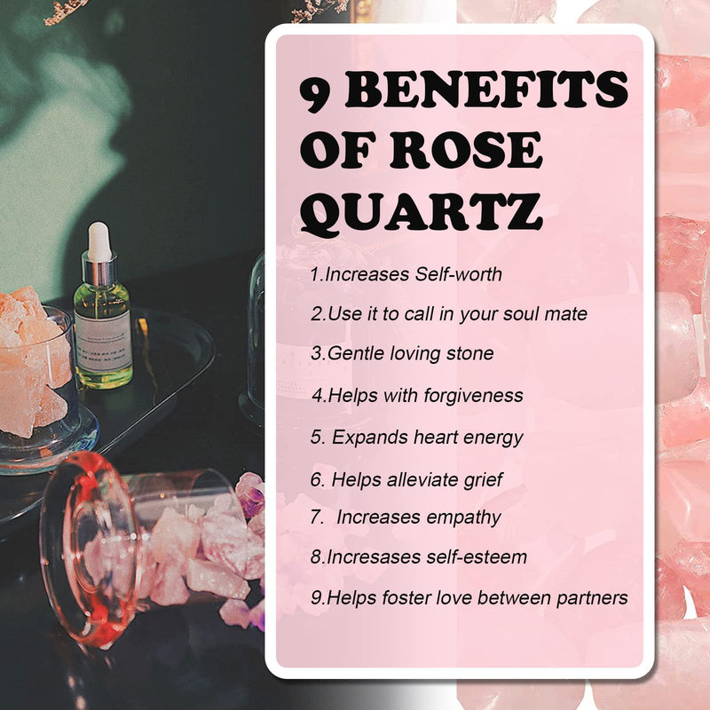 Natural Polished Rose Quartz Crystals Pink Rose Quartz Crystal Tumbled Stones Crystal Chip Rose Quartz Stones Bulk Crystals and Gemstones for Jewelry Making, Wicca, Reiki Healing Crystals - NewNest Australia
