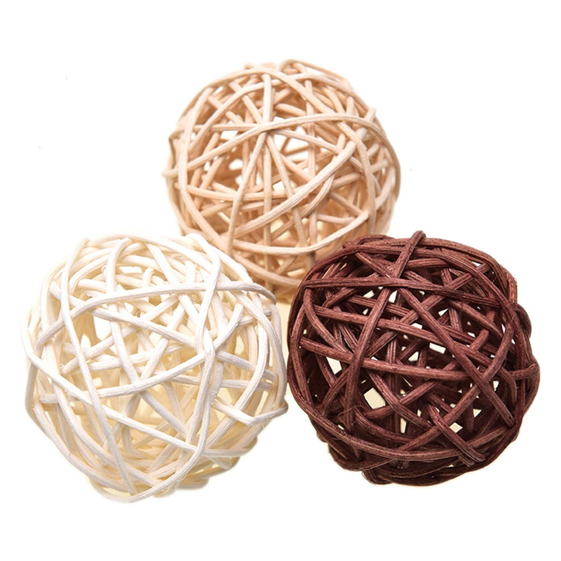 NewNest Australia - Pomeat 15pcs Wicker Rattan Balls Decorative Ball Orbs Vase Fillers Table Decor, Wedding Party Decoration 