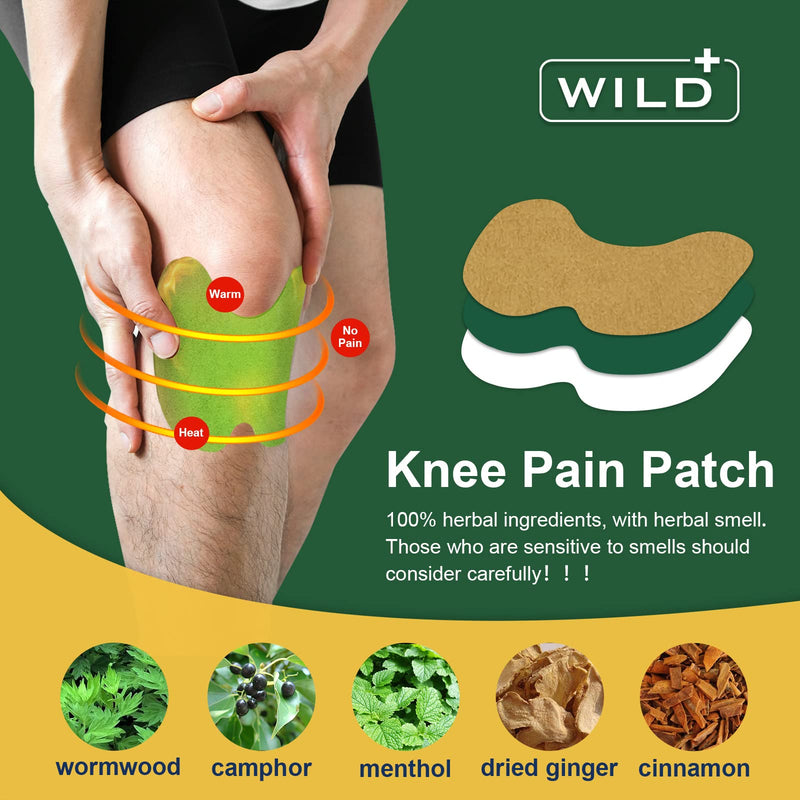 WILD+ Pain Relief Patches, 10PCS Large Max Strength Heat Patches Arthritis Joint Knee Patches, Herbal Warming Pain Relief Plaster Pain Relieving for Neck/Shoulder/Back/Muscles/Knee Pain 10 PCS - NewNest Australia