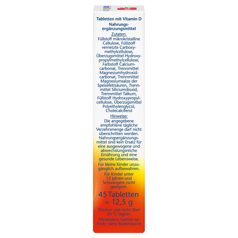 Doppelherz Vitamin D 1000 - Vitamin D as a contribution to the normal function of the immune system, bone and muscle function - 45 mini tablets 45 pieces (pack of 1) - NewNest Australia