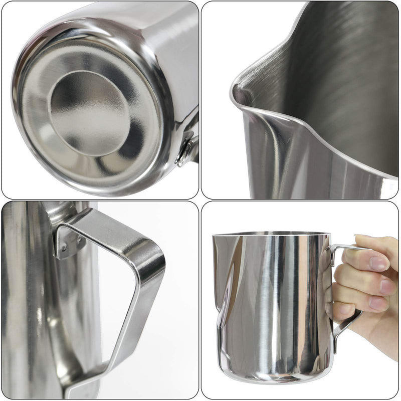 HULISEN Milk Jug 600ml / 20fl.oz, Stainless Steel Milk Pitcher, Milk Frothing Jug for Coffee, Cappuccino, Espresso, Latte Art, Coffee Machine - NewNest Australia