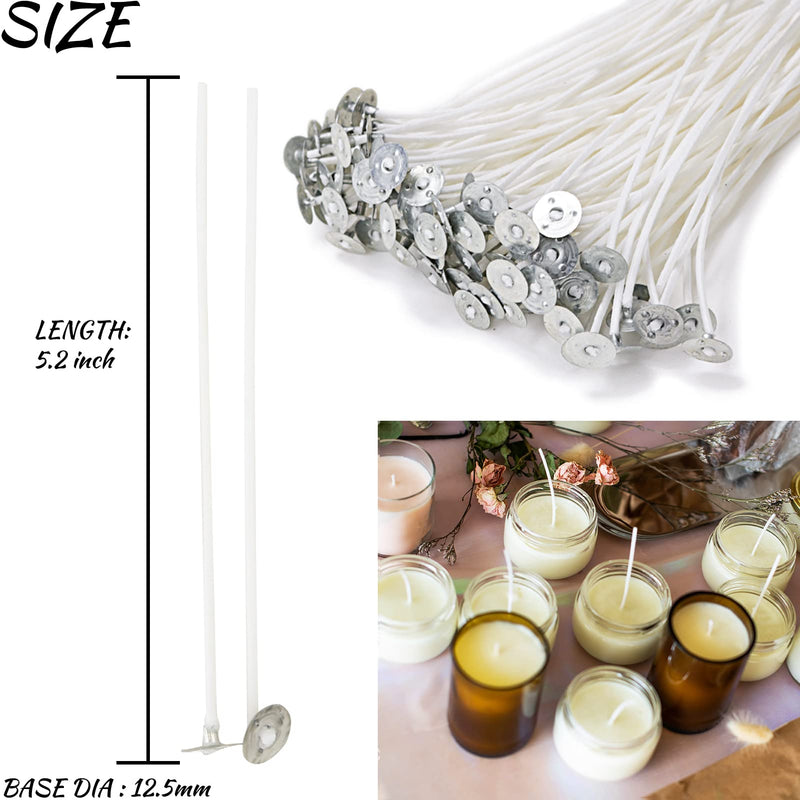EricX Light Candle Making Kit, 60pcs Candle Wicks, 60pcs Candle Wicks Sticker, 1pc Candle Wax Pouring Pot, 2pcs 3-Hole Wicks Centering Devices, 1pc Mixing Spoon, DIY Candles Craft Tools - NewNest Australia