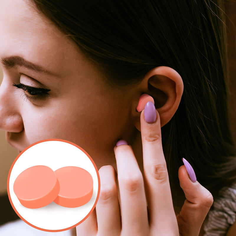 36 Pairs Gel Ear Plugs Reusable Silicone Earplugs Waterproof Swimming Earplugs Noise Cancelling Ear Plugs for Adults Kids Ear Plugs for Swimming Sleeping Snoring Studying (White, Red, Orange) White, Red, Orange - NewNest Australia