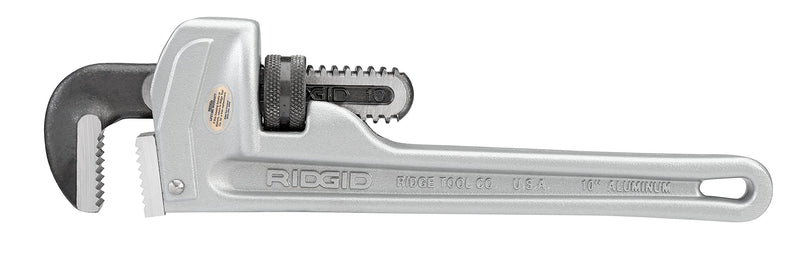 RIDGID 31090 Model 810 Aluminum Straight Pipe Wrench, 10-inch Plumbing Wrench Small - NewNest Australia