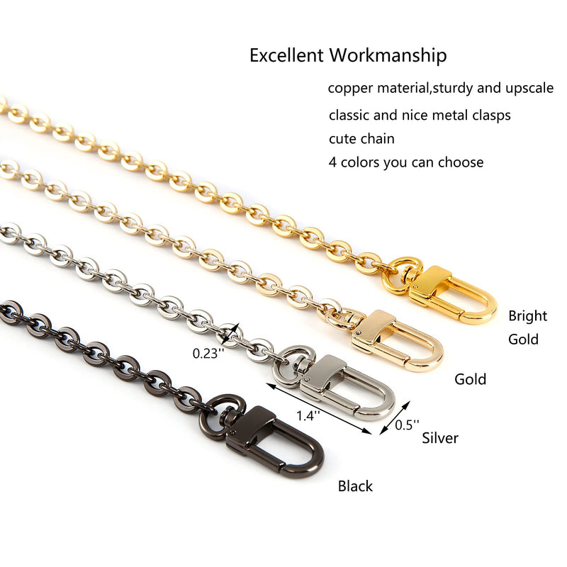 Mini Copper Purse Chain Shoulder Crossbody Strap Bag Accessories Charm Decoration (Black, 13'') Black 13'' - NewNest Australia