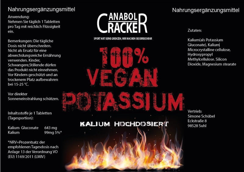 500 tablets of potassium vegan-free from additives 495mg per daily dosage - NewNest Australia