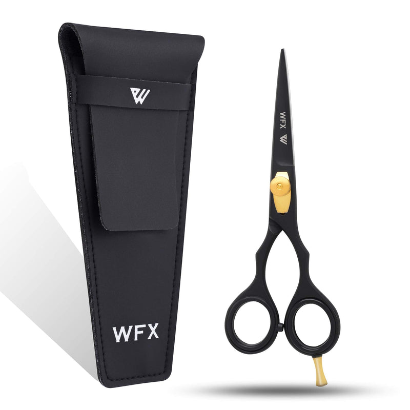 Hairdressing Scissors Hair Cutting Scissors Hairdresser Professional Hairdressers Haircut Scissors Sharp Adjustable Styling Men Women (Black) Black - NewNest Australia