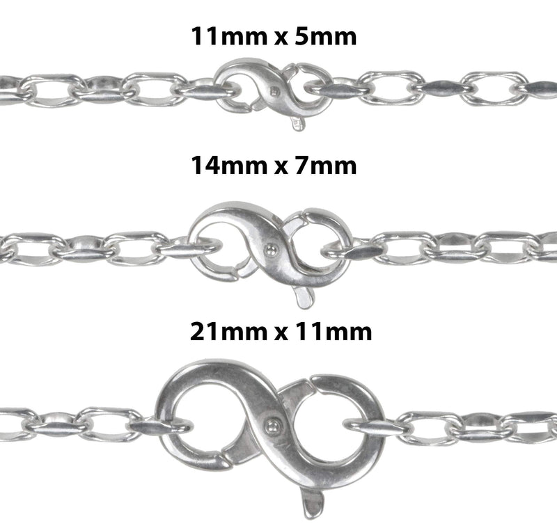 Double Opening Sterling Silver Infinity Figure-Eight Lobster Repair Clasp Very Small 11mm x 5mm 1 pc - NewNest Australia