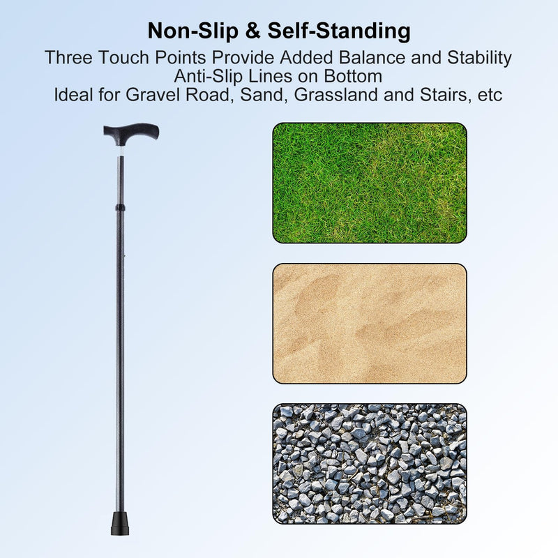 supregear Cane Tips (4-Pack), Non-Slip Stable 22 mm Replacement Cane Tip for Walking Cane Crutch Sticks High-Strength Rubber and Carbon Black Mixed Foot Pad Folding Cane Accessory, Black - NewNest Australia