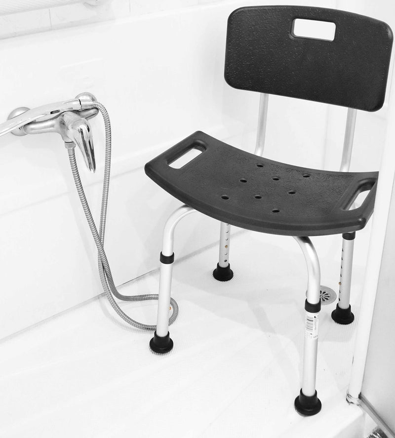 Pepe Shower Chair For Seniors With Backrest, Shower Stool, Height Adjustable, Bathroom Stool For Shower, Shower Seat, Black, Bath Stool, Bathroom Chair With Backrest, Tool-Free Assembly - NewNest Australia