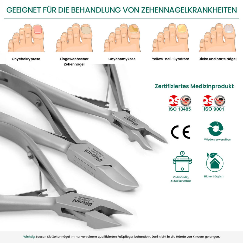 Nail Clippers by Blizzard, 3-Piece German Forged Podiatry Tool Kit, Concave, Arrow and Flame Nippers for Thick and Ingrown Toe Nails - Hospital Grade… 3 Count (Pack of 1) - NewNest Australia