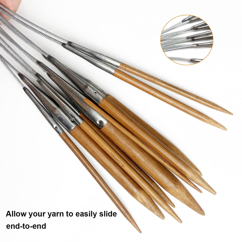 Mdoker Bamboo Circular Knitting Needle Size 2 16 Inch Circular Knitting Needles for Handmade Knitting DIY and Any Weaven Yarn Projects(US Size 2,2.5mm) US-2-(2.5mm) - NewNest Australia