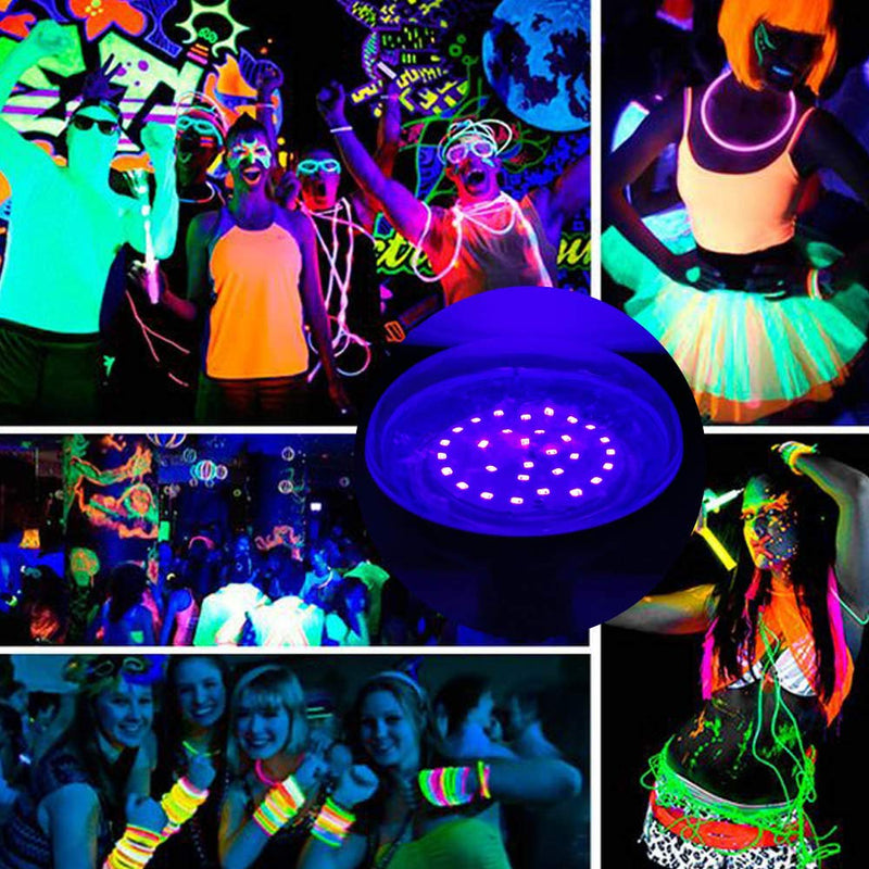 LED UV Black Light Bulbs 15W(100w Equivalent) BR30 E26 Medium Base, UVA Level, 385-410nm, Glow-in-The-Dark UV Blacklight for Body Paints, Fluorescent Posters, Wedding Party(2 Pack) - NewNest Australia