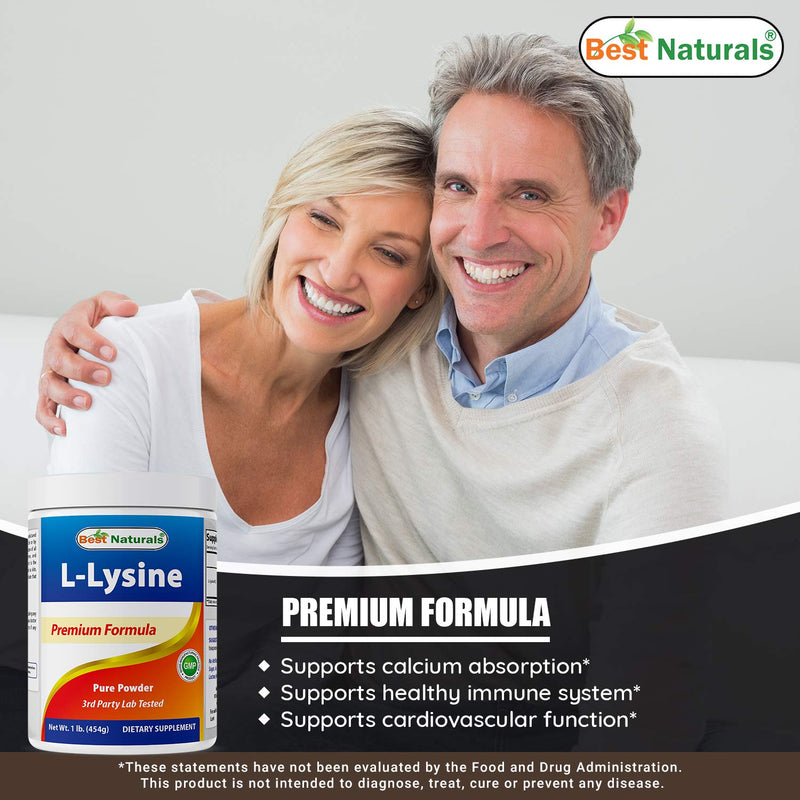 Best Naturals Lysine Powder, 1 Pound - 100% Pure (1 LB (Pack of 1)) 1 Pound (Pack of 1) - NewNest Australia
