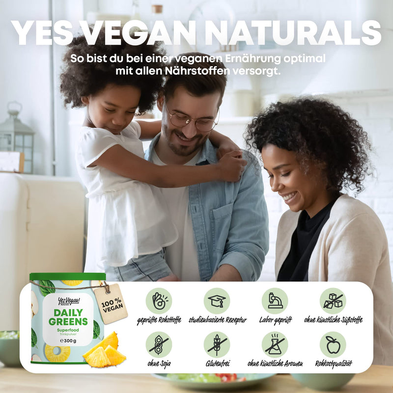 Daily Greens Superfood Powder (300 Grams) Alternative To Athletic Greens I, Vitamins, Minerals, Vegan Protein And Fiber I Smoothie Apple-Lemon-Greens 300 G (Pack Of 1) - NewNest Australia