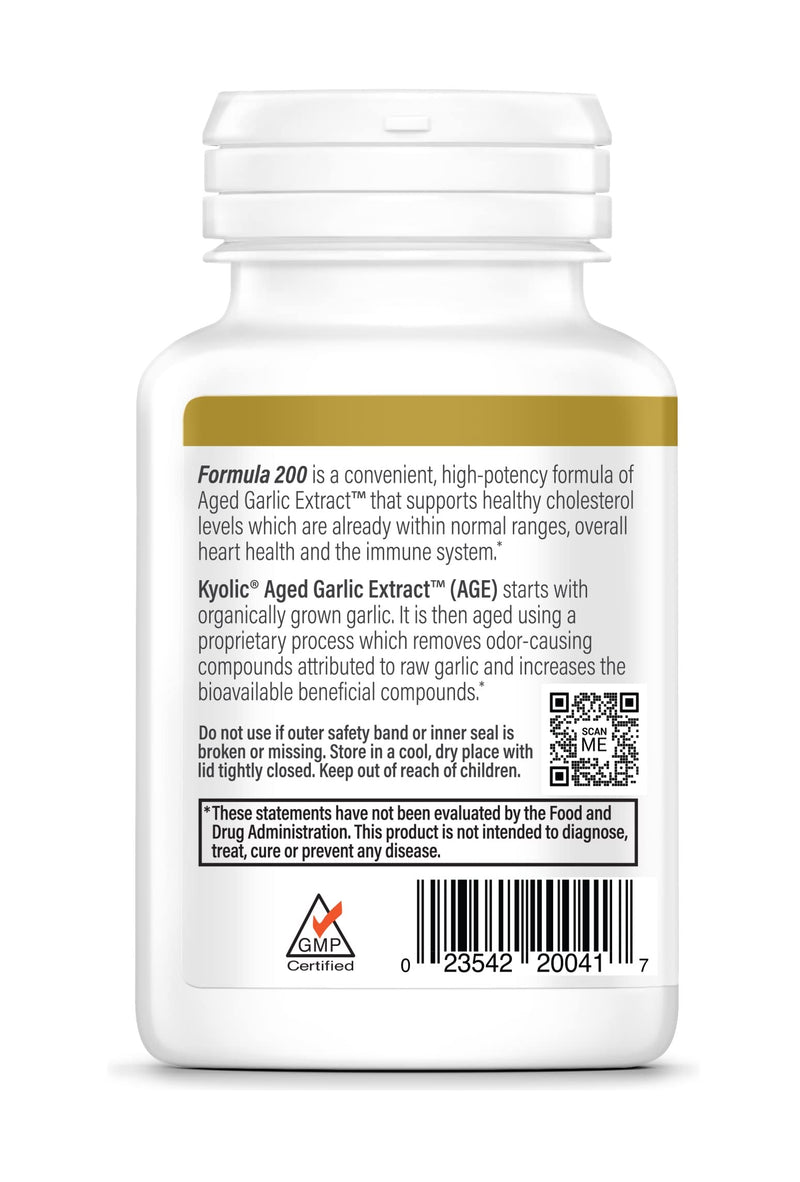 Kyolic Aged Garlic Extract Formula 200, Cardiovascular & Immune, Reserve 60 Capsules (Packaging May Vary) 60 Count (Pack of 1) - NewNest Australia