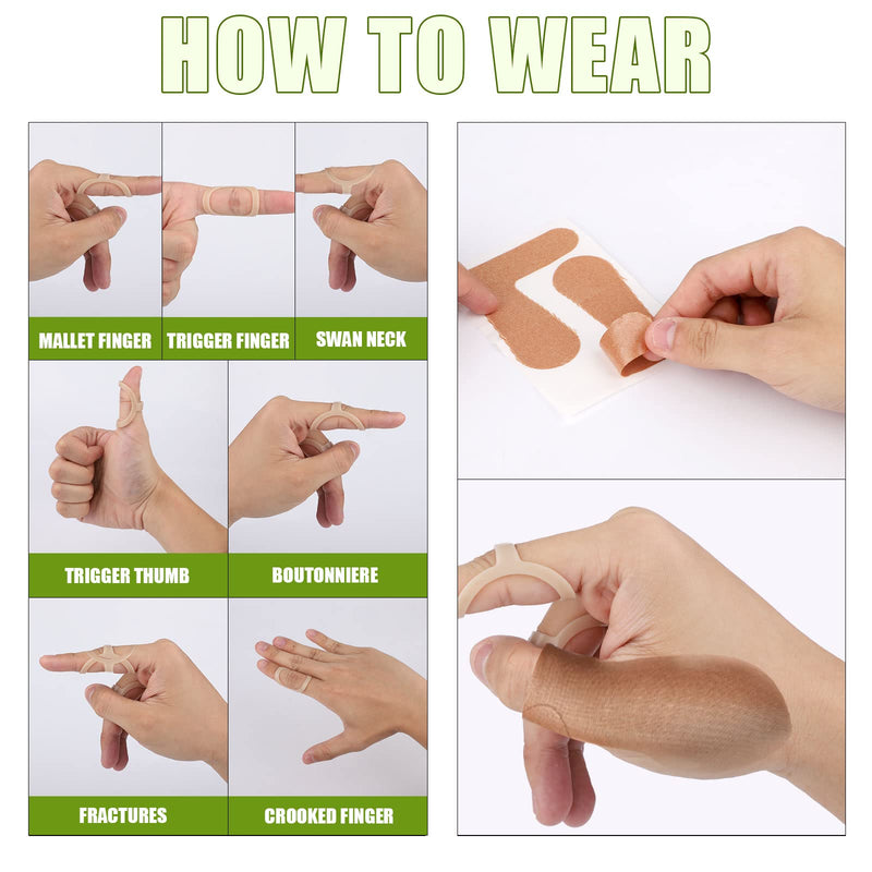 Luter Pack Of 10 Oval Finger Splint With 2 Thumb Valgus Correction, Trigger Finger Splint Finger Stabilizer Splint For Middle Small Finger Thumb Or Ring Finger (10 Sizes) - NewNest Australia
