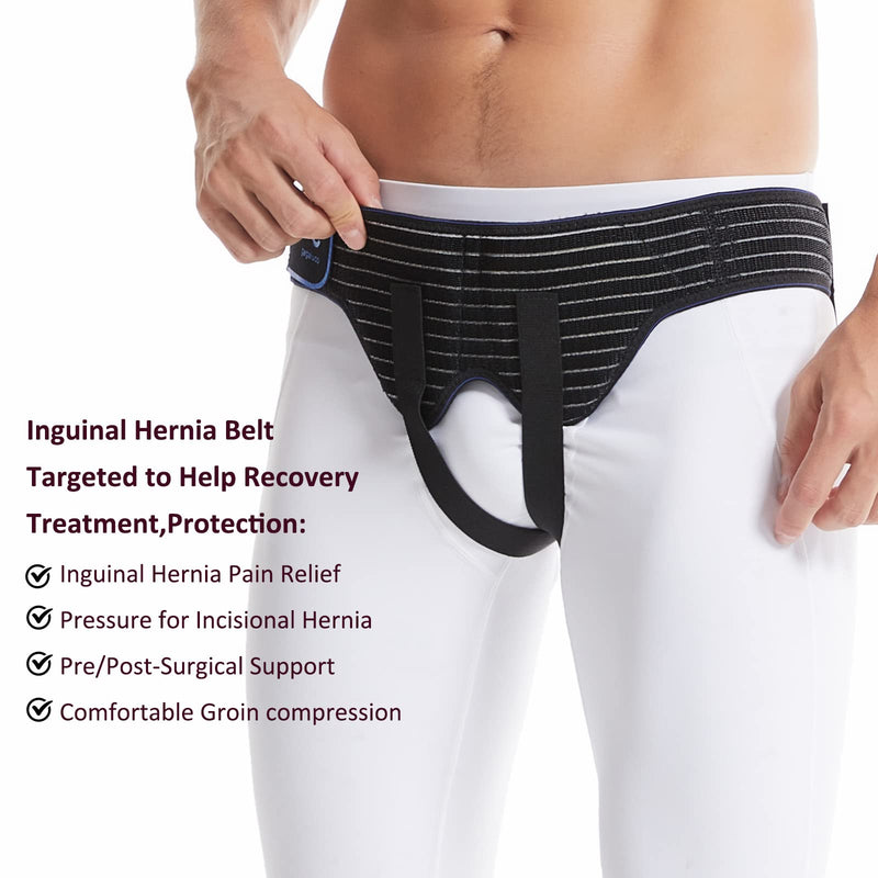 gagaiuco Inguinal Hernia Belt for Men and Women Flexible Adjustable Inguinal Hernia Belt Inguinal Hernia Support Pain Relief with 2 Removable Compression Pads Inguinal Hernia Left (L) L 1 - NewNest Australia