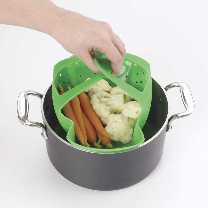 NewNest Australia - OXO Good Grips Silicone Steamer, Green Steamer Basket 