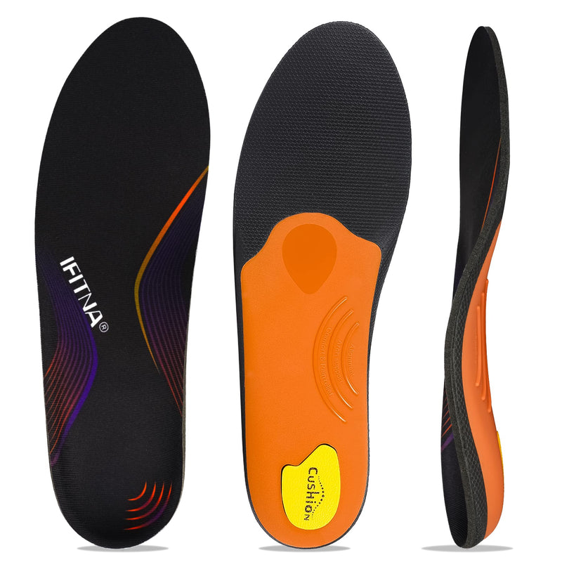 Full Length Metatarsal Arch Support Shock Absorption Orthotic Insole,Insert for Flat Feet,Plantar Fasciitis,Relieve Foot Soreness Unisex,Suitable Athletic,Work Shoes(Size:UK-12,Length:12",Black) UK-12-30.5CM--12" Black - NewNest Australia