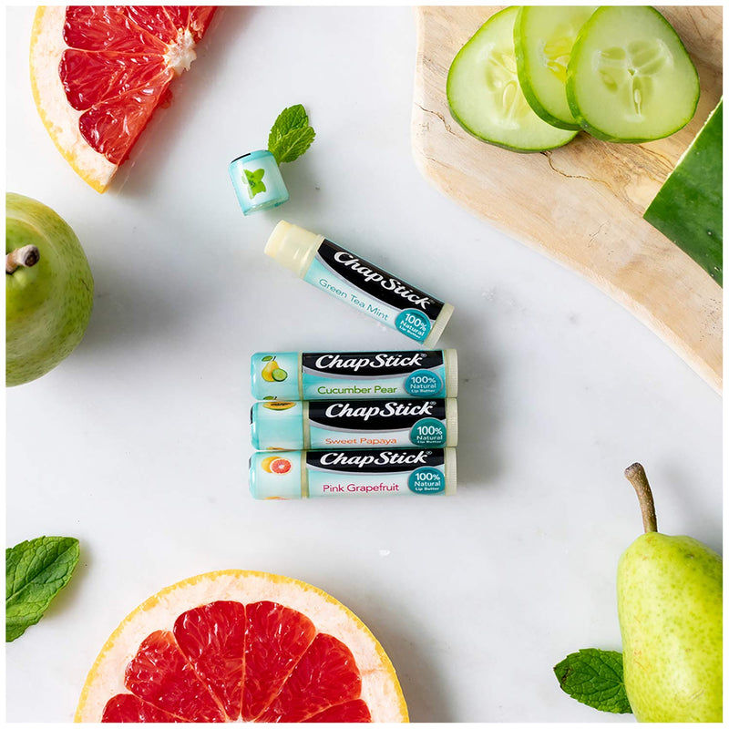 ChapStick 100% Natural Lip Butter (Green Tea Mint, 0.15 Ounce) Flavored Lip Balm Tube, 8-Hour Moisture - NewNest Australia