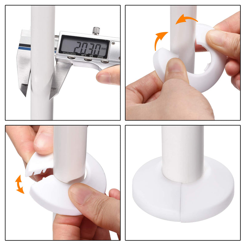 uxcell 75mm Pipe Cover Decoration PP Radiator Escutcheon Water Pipe Wall Cover White 6 Pcs - NewNest Australia