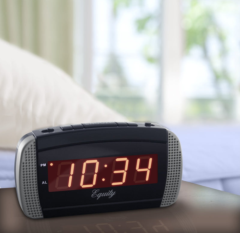 NewNest Australia - Equity by La Crosse 30240 Super Loud LED Alarm Clock,Black/Silver 