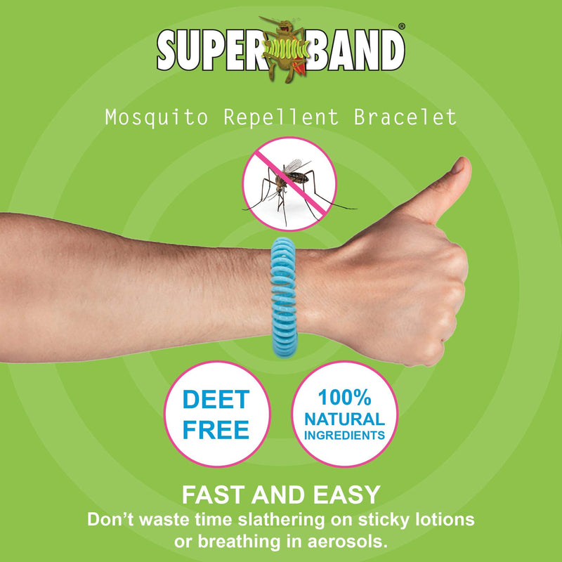 Superband Mosquito Repellent Bracelets for Adults & Kids - Pack of 50 - Long Lasting, Natural Bug and Insect Repellent Bracelet - Waterproof, Individually Wrapped, Deet-Free Bands - Neon - NewNest Australia