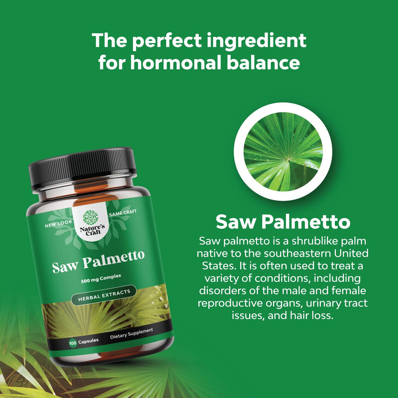 Saw Palmetto Capsules for Hair Loss - Saw Palmetto for Women and Men Hair Vitamins for Faster Hair Growth and Healthy Hair Supplement - Saw Palmetto Prostate Supplement for Prostate Health - NewNest Australia