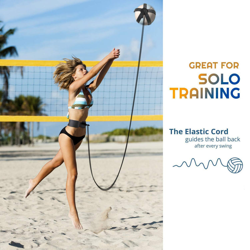 TOBWOLF Volleyball Training Pass Rite Aid Resistance Band, Elastic Volleyball Resistance Belt Set for for Practicing Serving, Arm Swing Passing, Agility Training Training Belt with Waist Belt & Ball Pouch & Hand Strap - NewNest Australia