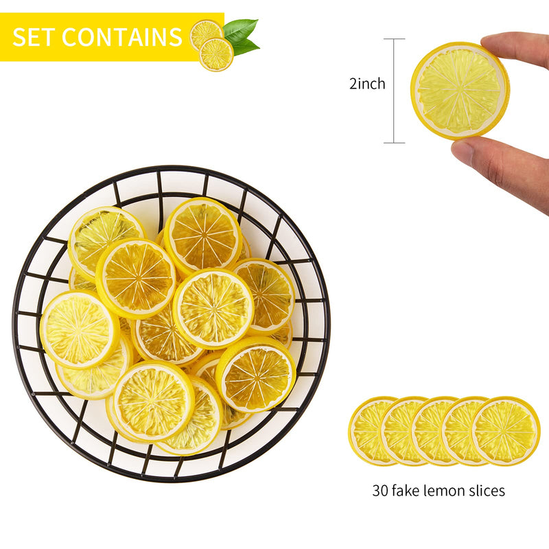 20pcs Mini Simulation Fruit Lemon Slices?Fake Artificial Plastic Fruit Model Decorative Wedding Ornament Festival Decoration?Photography Props?Basket Display Filler Fruit (Yellow) 20pcs - NewNest Australia