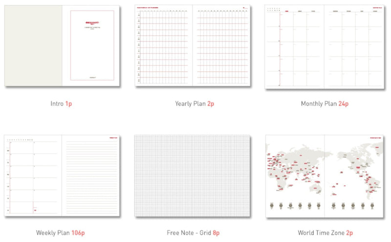 PAPERIAN Brilliant Monthly & Weekly Planner - Wirebound Undated Monthly &Weekly Planner Book Scheduler Diary (Grey Sky) Grey Sky - NewNest Australia