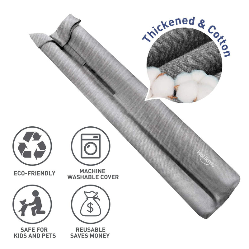 Holikme Twin Door Draft Stopper Weather Stripping Window Breeze Blocker Adjustable Door Sweeps 34inch ，Black Black - NewNest Australia