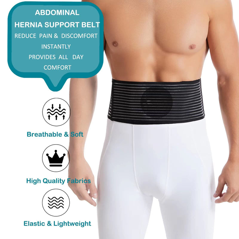 Umbilical Hernia Strap for Men and Women - Abdominal Support with Compression Pads - Supports the waist and abdomen after surgery, postpartum and umbilical hernia assistance Large/X-Large (Pack of 1) - NewNest Australia