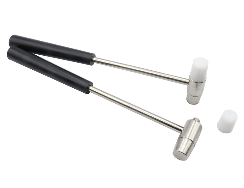 LBY 2-Pack Jewelers Dual Head Hammer, 11mm(.43'') Small Metal Hammer Black Handle Small Plastic Hammer Set, Non Slip Plastic Grip Perfect,for Leather Crafts Jewelry Hammer 11mm(.43'') Black Handle Small Hammer - NewNest Australia
