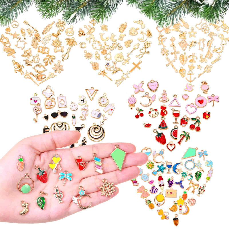 200Pcs Charms for Jewelry Making, Gikasa Assorted Jewelry Bangle Charms, Wholesale Mixed Bulk Metal Earring Charms for DIY Necklace Bracelet Jewelry Making and Crafting - NewNest Australia