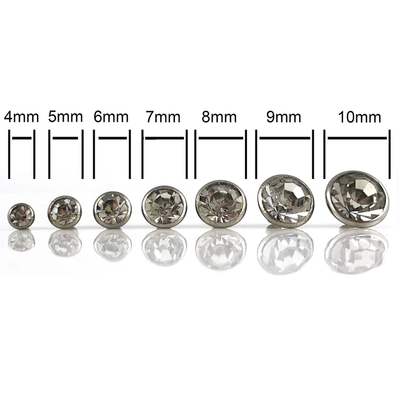 500 Sets Cz White Clear Crystal Rivets Rapid Rhinestone Silver Color Stud Rivets fit for DIY Leather-Craft and Garment (Mixed 01) Mixed 01 - NewNest Australia