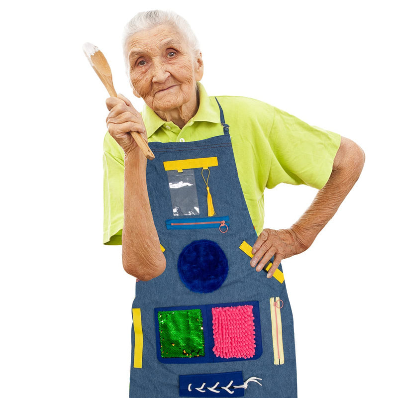 Fidget Apron for Elderly, Dementia Products Fidget Blanket for Adults with Dementia, Sensory Gift for Alzheimers Dementia Activities for Seniors Patients Anxiety Relief, Sensory Fidget Toys - NewNest Australia