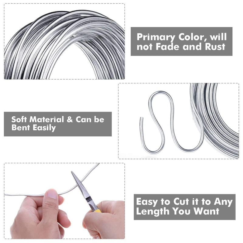 Aluminum Wire, Anezus 9 Gauge 12 Gauge 18 Gauge Bendable Metal Wire Armature Aluminum Craft Wire for Wreath Making Beading Floral (Silver, 3 mm Thickness) 9 Gauge(3 mm) - NewNest Australia