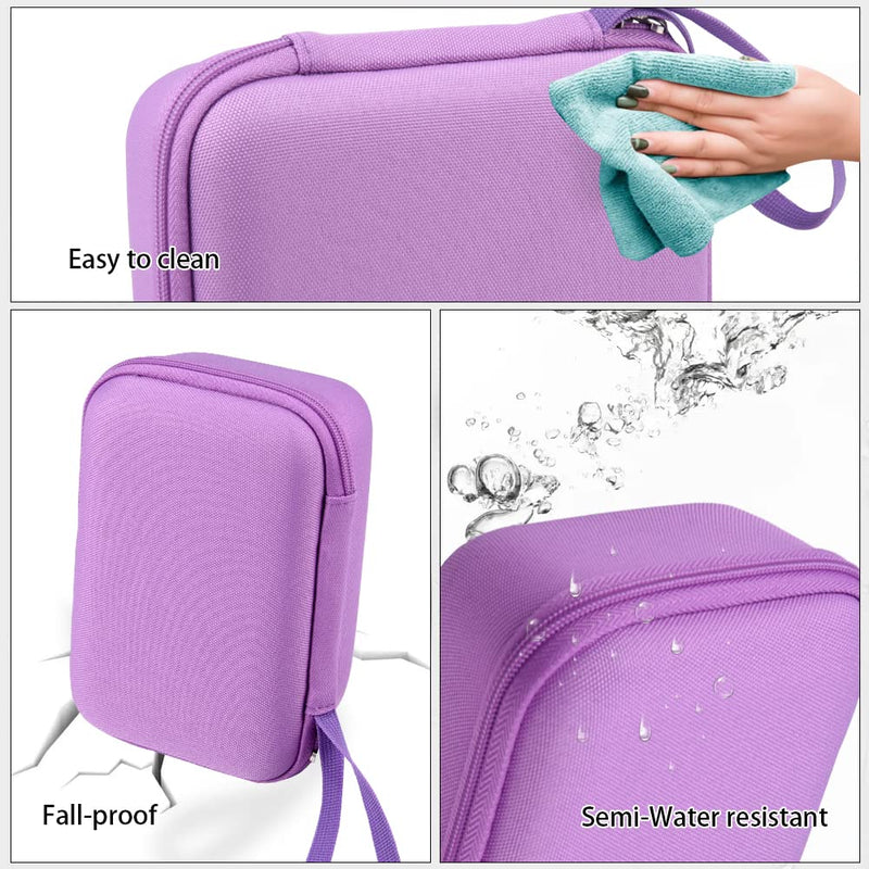 Leayjeen Hard Shell Case for Asthma Inhaler, Travel Case Bag Compatible with Asthma Inhaler,Masks,Spacer, EVA Hard Shell Material (case only) Purple - NewNest Australia