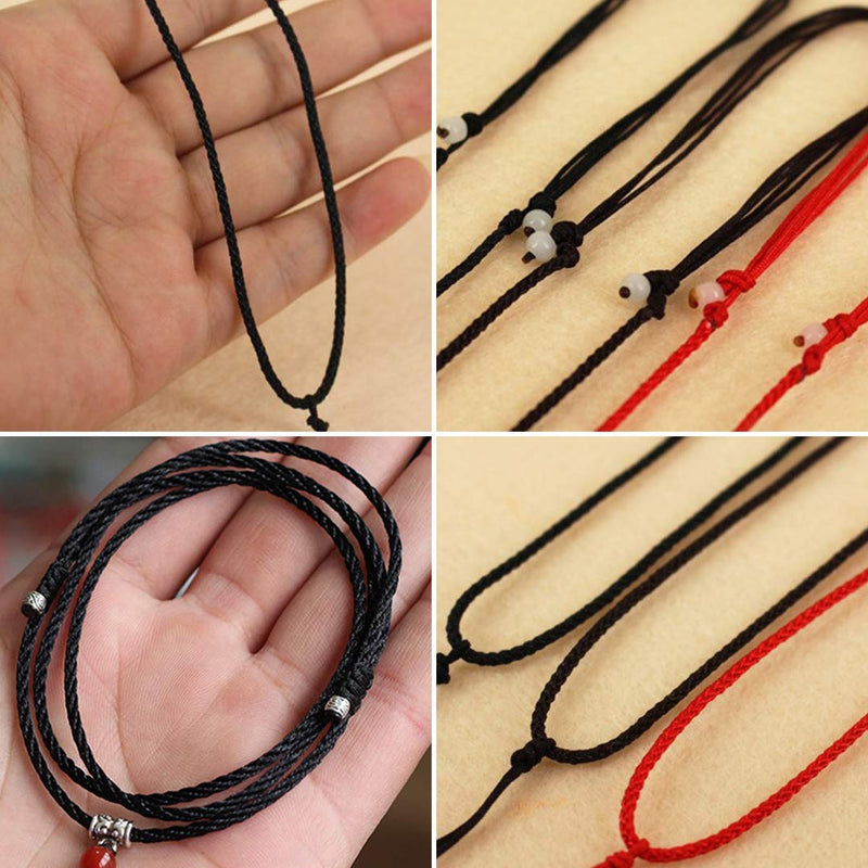 0.8mm Nylon Cord, Thread Chinese Knot Macrame Rattail Bracelet Braided String (Black) Black - NewNest Australia