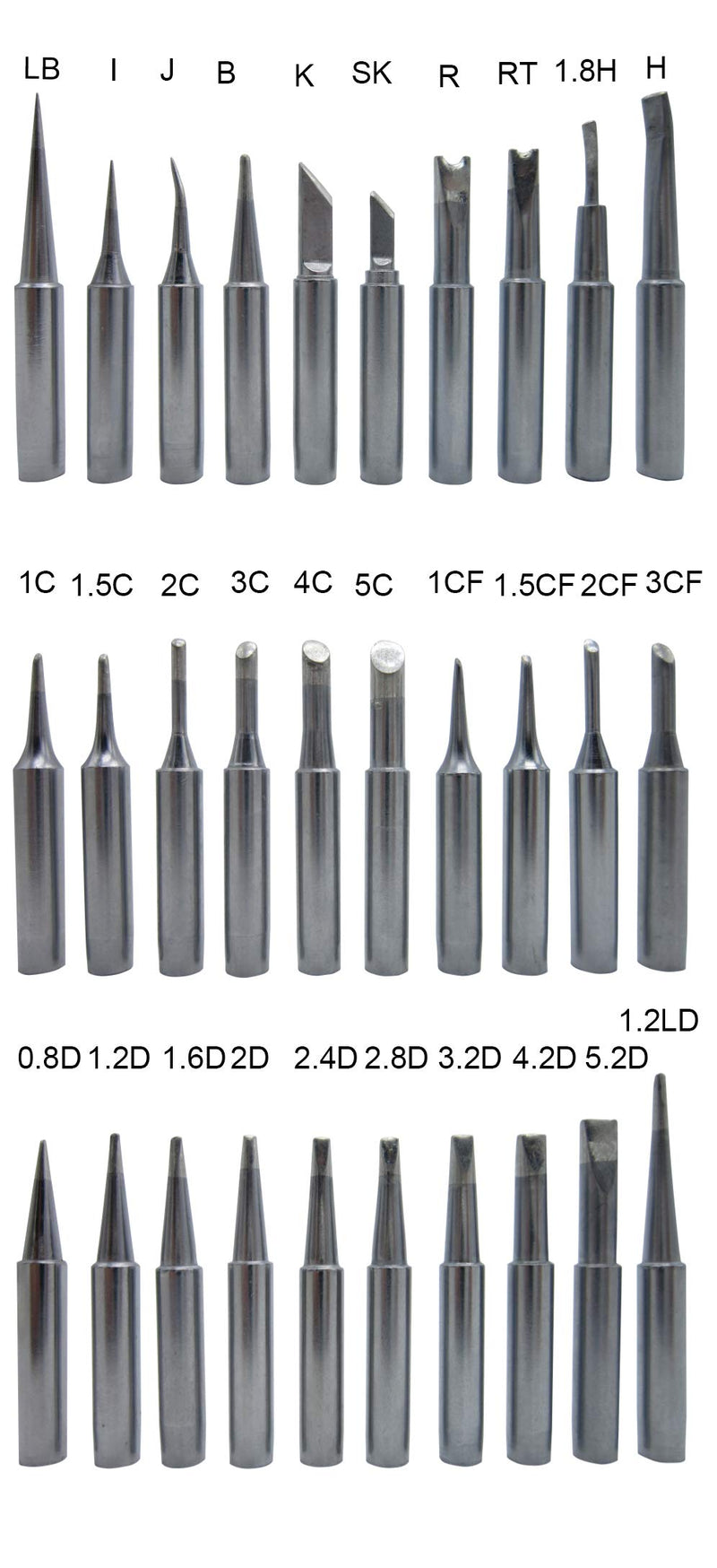 30 PCS Soldering Tips 900M for Hakko 936 937 888D 907 FX-600 Milwaukee M12SI-D Radio Shack 64-053 Yihua 936/936B x-tronics 3020/3020-XTS Baku 909 878AD zany 853d Atten Quick Aoyue Solder Iron Tip - NewNest Australia