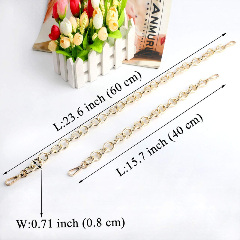 Beaulegan Purse Chain Handles Replacement for Handbag or Shoulder Bag 2 PCS, 15.7 Inch Long (Gold) Gold - NewNest Australia