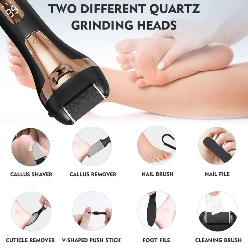 Zeng Electric Callus Remover, Rechargeable Electric Callus Remover With Replacement Rollers And 2 Speeds, Professional Callus Removal Pedicure Set, Foot Care Electric - NewNest Australia