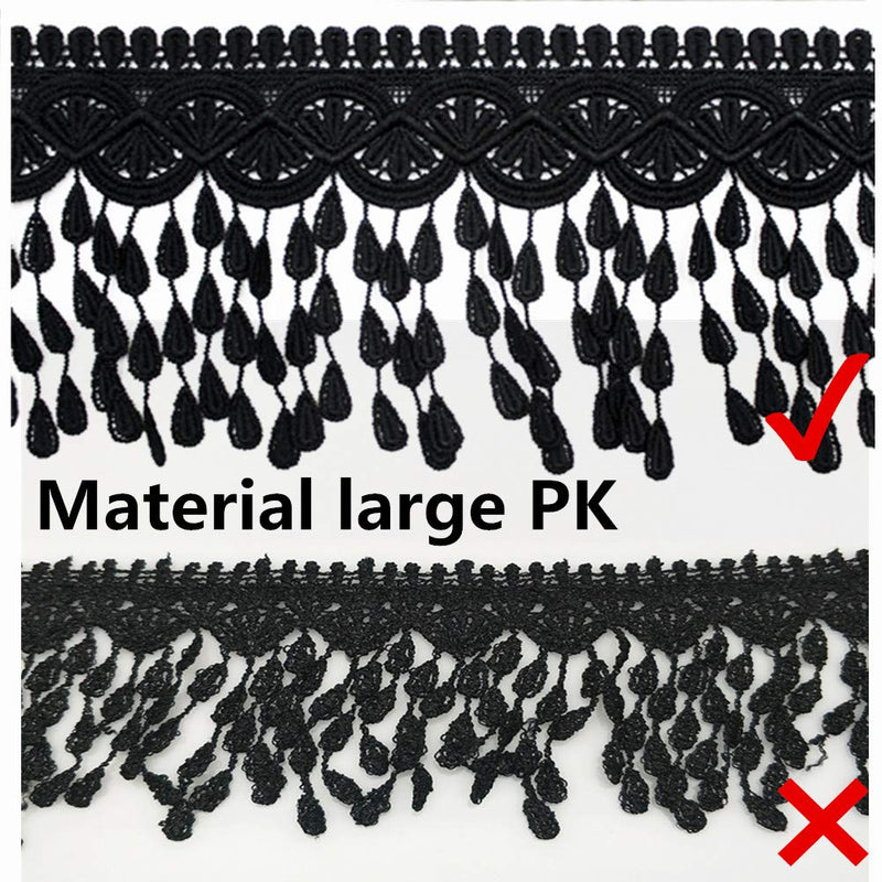 5 Yards Lace Trim with Tassel, 8cm wide, Black, DIY Sewing Applique Craft - NewNest Australia