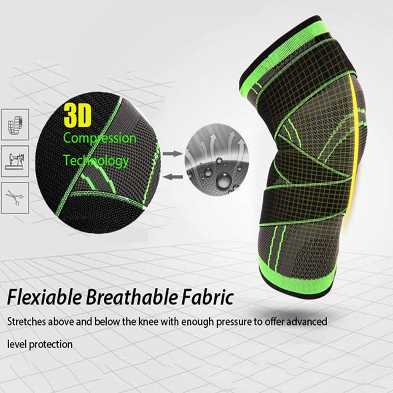 Layhou 1 X Adjustable Knee Support Knee C-Compression Sleeve Bandage Double Compression Band Breathable Design For Running Basketball Baseball Hiking Sports Activities - NewNest Australia