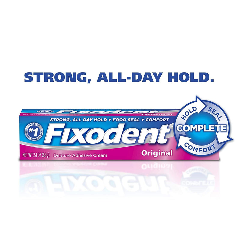 Fixodent Complete Original Denture Adhesive Cream, 2.4 oz, 3 Pack (Packaging May Vary) - NewNest Australia