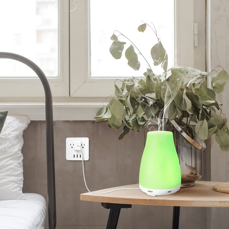 100ML Essential Oil Diffuser, Ultrasonic Cool Mist Aromatherapy Scented Oil Diffusers Humidifier, Waterless Auto-Off and 7 LED Light Colors for Bedroom, Yoga, SPA, Baby - NewNest Australia