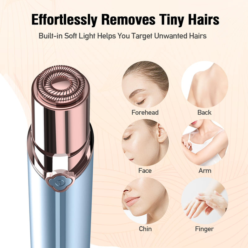 Flawless facial epilator, facial hair remover for women (2023), and the woman can depilate, face, upper lip and facial shaving on the chin including women's razor 4 x replacement heads blue (4 x replacement heads included) - NewNest Australia