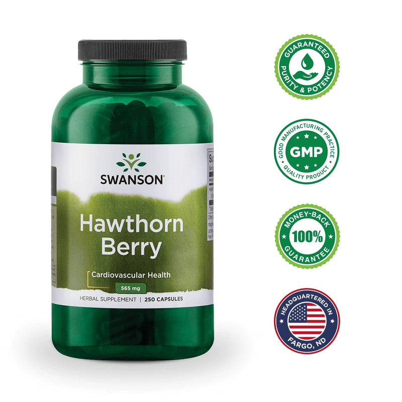 Swanson Premium Hawthorn Berries 250 Caps, 565 mg each 1 - NewNest Australia